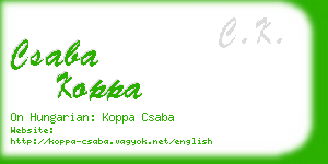 csaba koppa business card